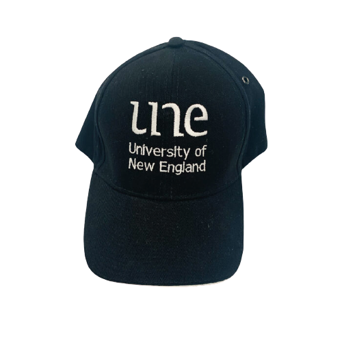 UNE Cap – Black with White UNE Logo