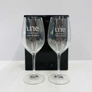 UNE Merch, wine glass, University of New England