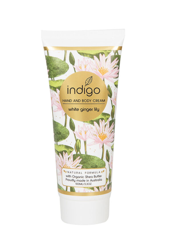 Indigo Organic Shea Butter Hand and Body Cream-White Ginger Lily