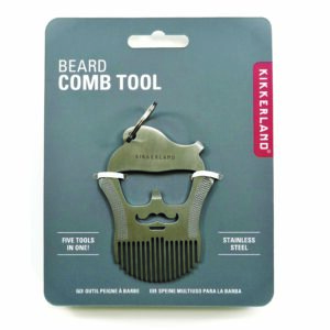 Kikkerland Beard Comb Tool Silver
