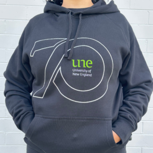 70th Anniversary UNE Hoodie 70 Logo